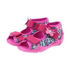Befado scarpe per bambini pantofole sandali 242p072 grigio multicolore rosa 3