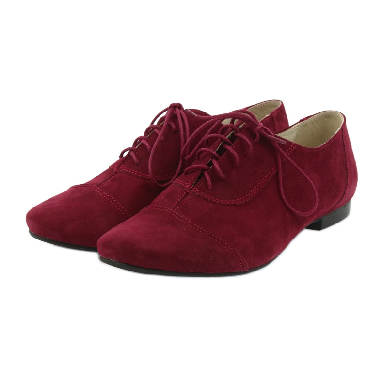 Stringate da donna in pelle Angello bordeaux multicolore 3