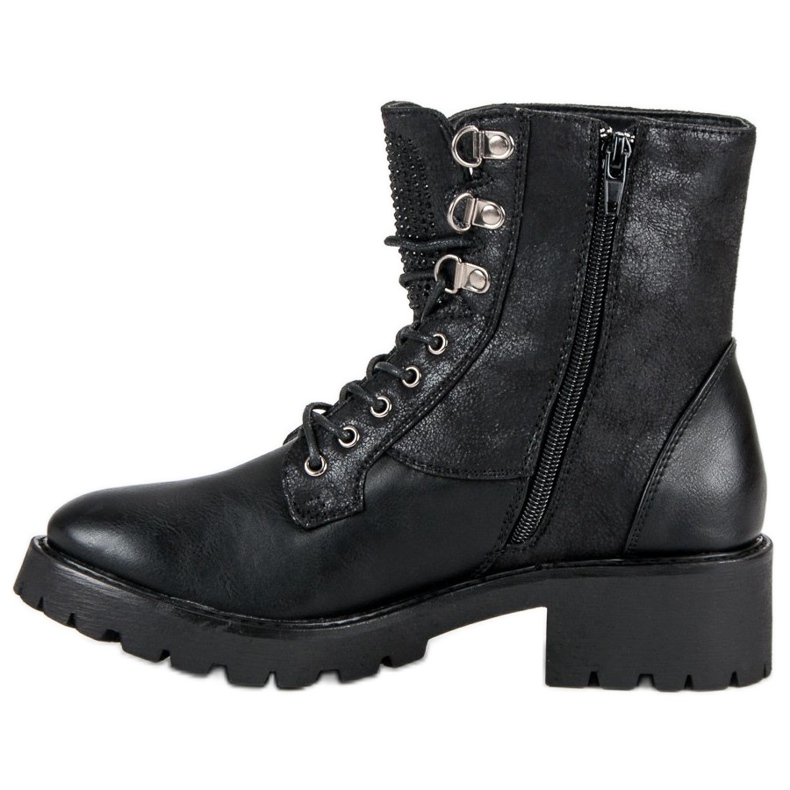 Ideal Shoes Lavoratori allacciati sulla piattaforma nero 1