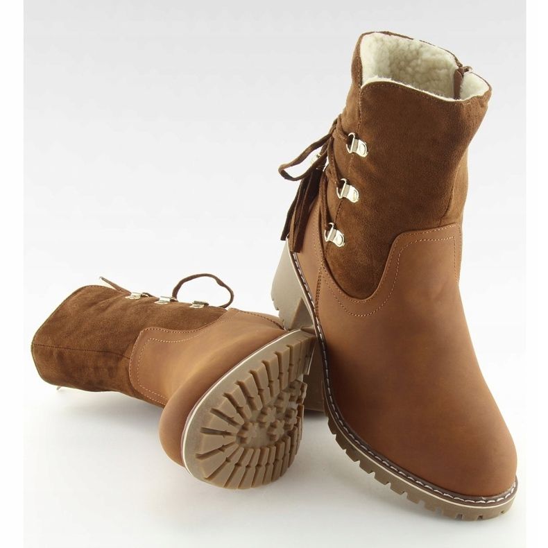 Stivali imbottiti con agnello marrone NC726 Camel 2