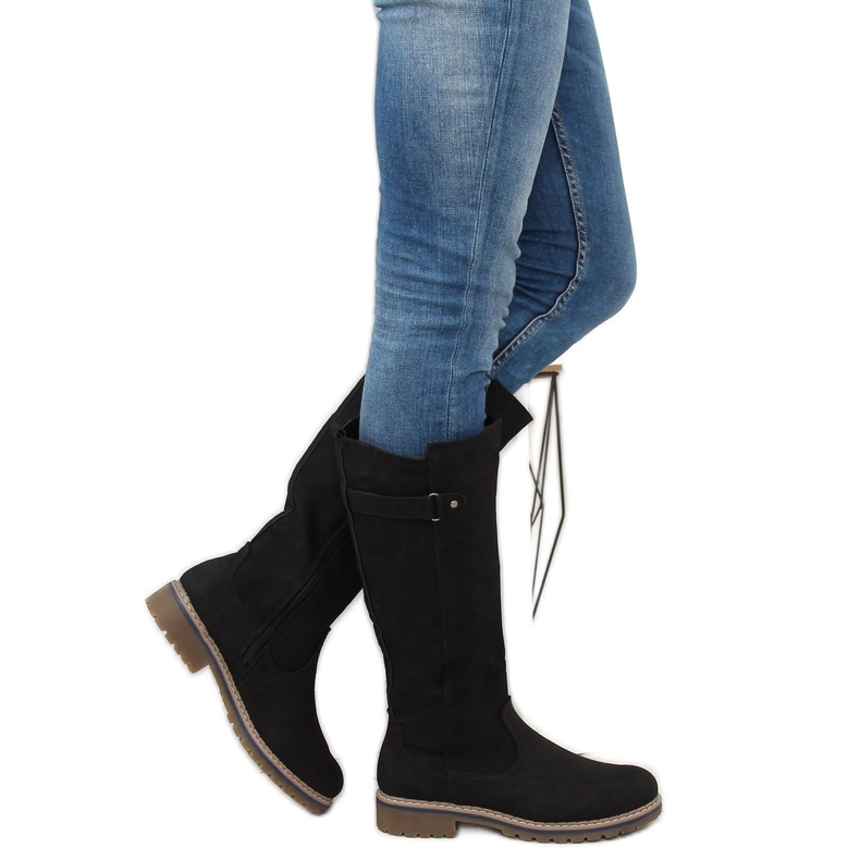 Stivali in legno nero GD-WL-07 Black 1