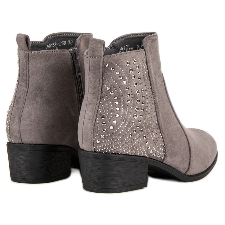 Nio Nio Stivaletti Grigi Con Cristalli grigio 2
