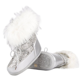 Stivali da neve alla moda grigio 1