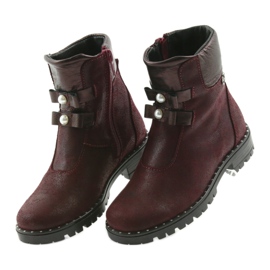 Ren But Stivali in pelle femminile Ren ma 3314 Borgogna con borchie rosso 4