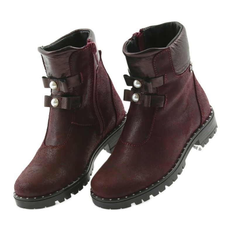 Ren But Stivali in pelle femminile Ren ma 3314 Borgogna con borchie rosso 4