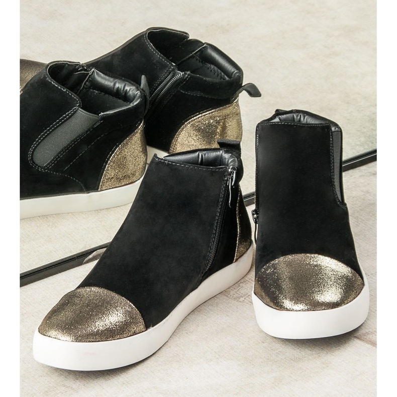J. Star Sneakers da donna eleganti nero giallo 2