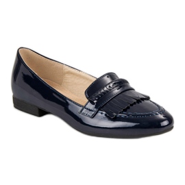 Mocassini laccati blu 1