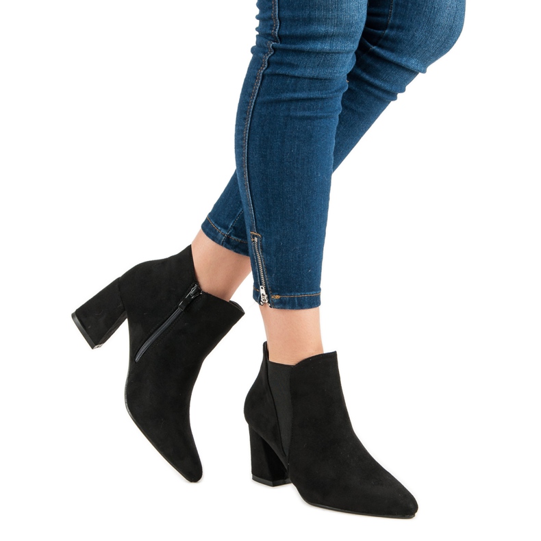 Belle Women Stivaletti in camoscio sul post nero 2