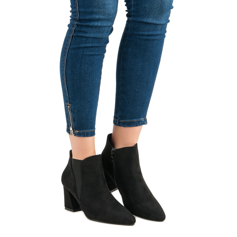 Belle Women Stivaletti in camoscio sul post nero 1