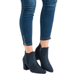 Belle Women Stivaletti in pelle scamosciata su un bar blu 1