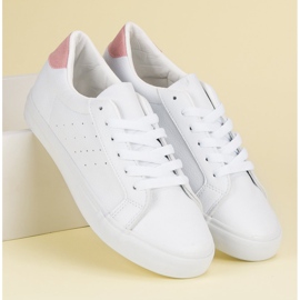 Scarpe sportive bianche bianco rosa 2