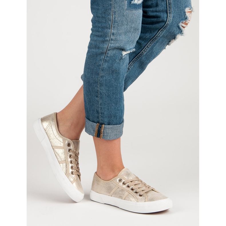 J. Star Sneakers con lacci giallo 1