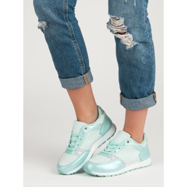 Scarpe sportive stringate bianca grigio verde 2