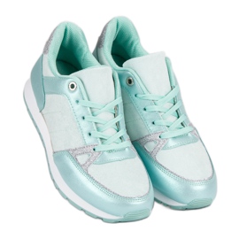 Scarpe sportive stringate bianca grigio verde 1