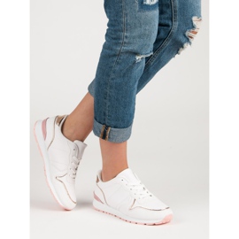 Scarpe sportive bianche bianca giallo rosa 1