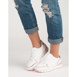 Scarpe sportive bianche bianca giallo rosa 2