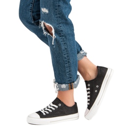 Scarpe da ginnastica glitterate nero 2