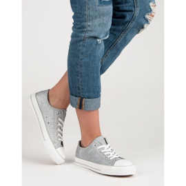 Scarpe da ginnastica glitterate grigio 1