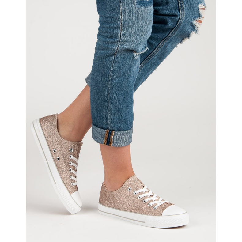 Scarpe da ginnastica glitterate giallo 1