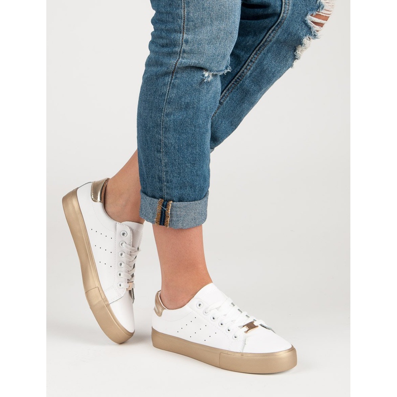 Scarpe sportive comode bianca giallo 1