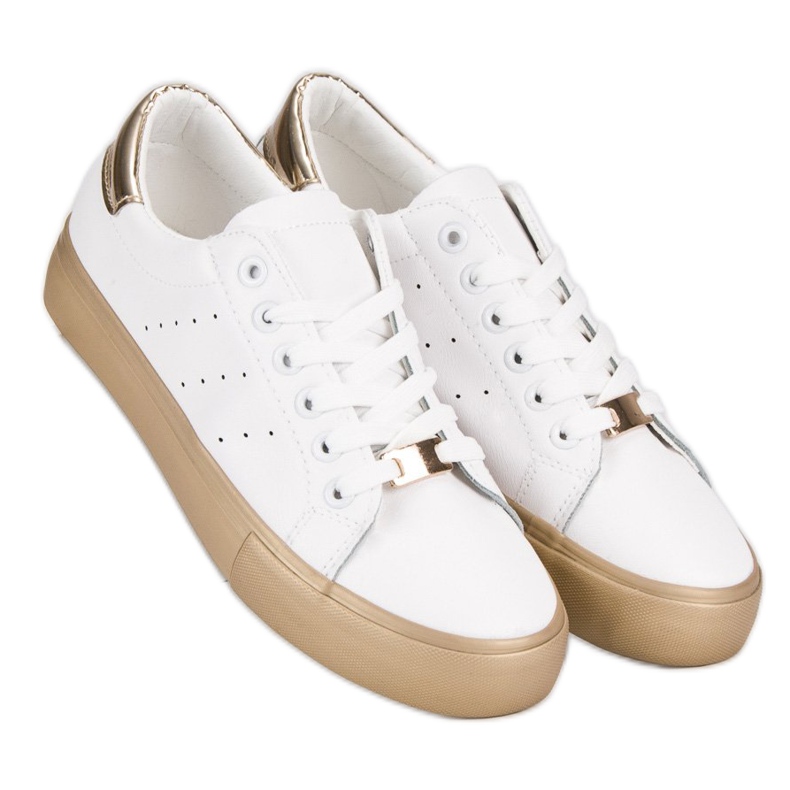 Scarpe sportive comode bianca giallo 2