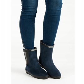 Kylie Galosce scamosciate con cerniera decorativa blu navy 2