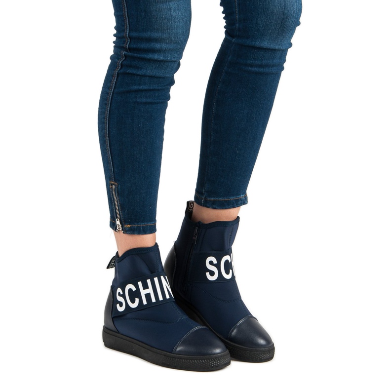 Bestelle Sneakers alte alla moda bianca blu navy 2