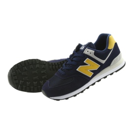 New Balance ML574SMB PIGMENTO CON OTTONE giallo blu navy 4
