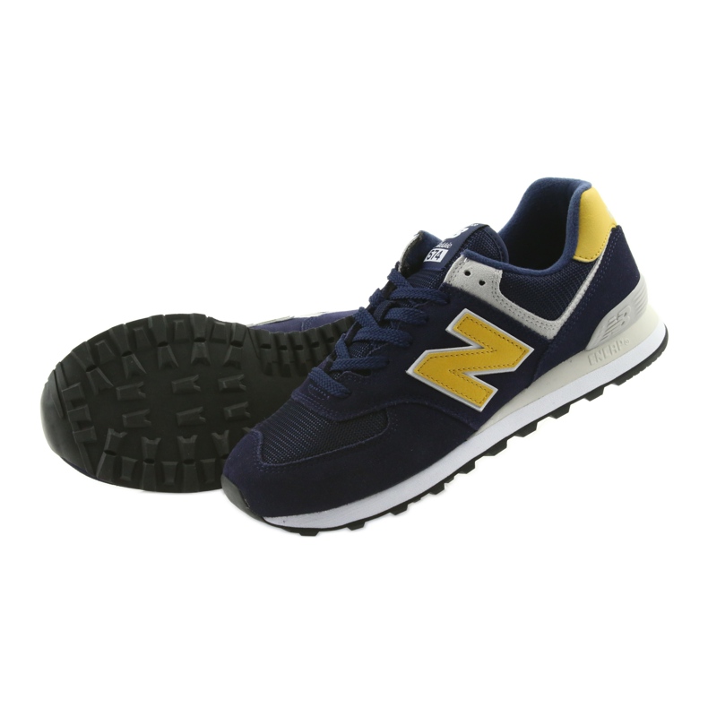 New Balance ML574SMB PIGMENTO CON OTTONE giallo blu navy 4