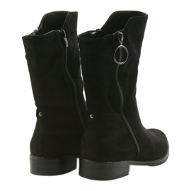 M.Daszyński Stivali in camoscio nero SA130 5