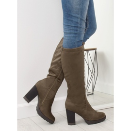 Stivali con tacco alto kaki 7290 Khaki cachi 2