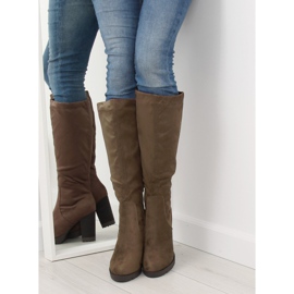 Stivali con tacco alto kaki 7290 Khaki cachi 1