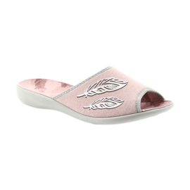 Scarpe da donna Befado 254D098 pantofole grigio rosa 1