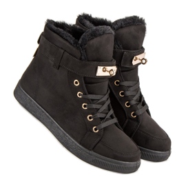 Sneakers alte in pelle scamosciata nero 1