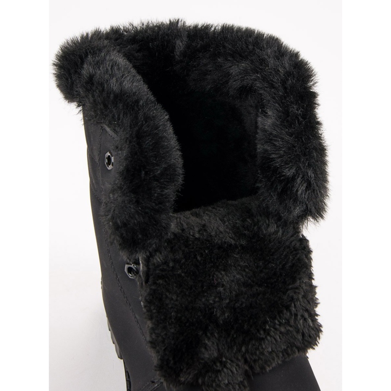 Trapper neri con pelliccia nero 1