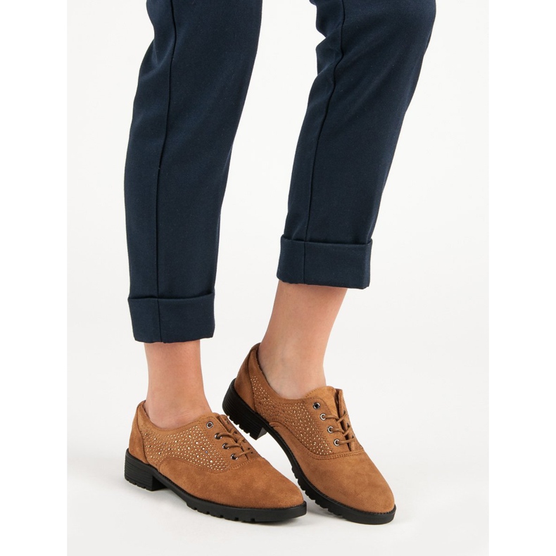 Scarpe in camoscio cammello marrone 1