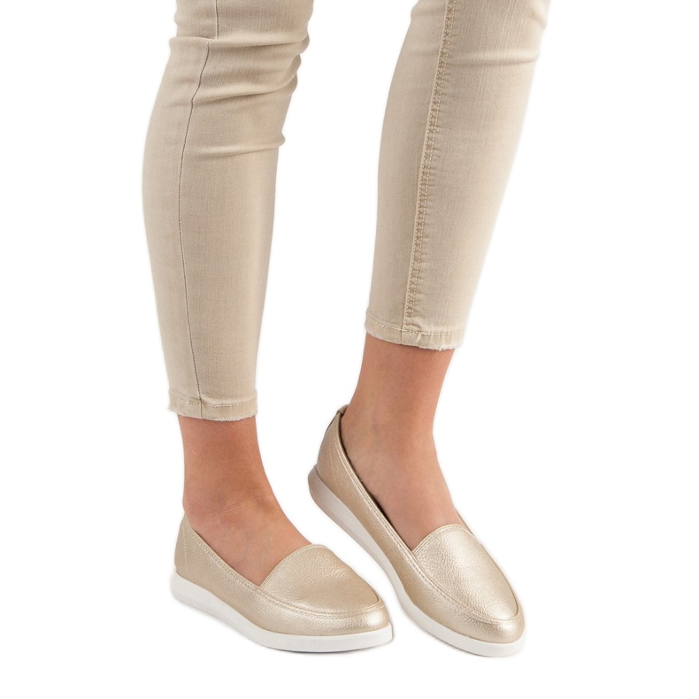 Mocassini dorati d'oro 1