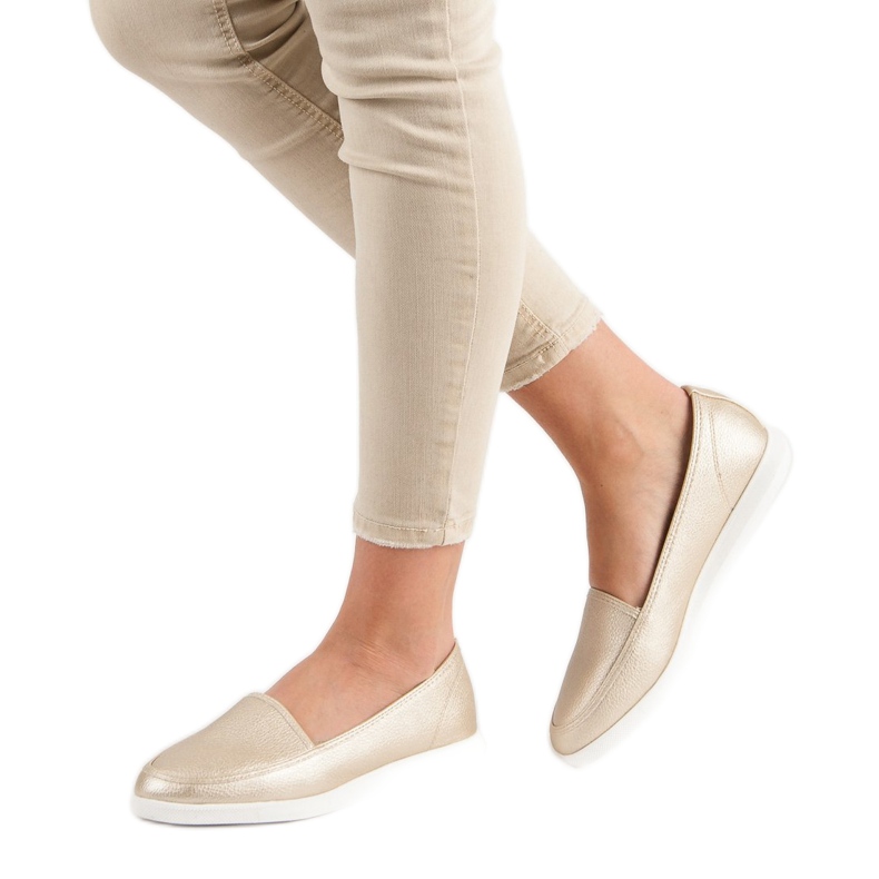 Mocassini dorati d'oro 2