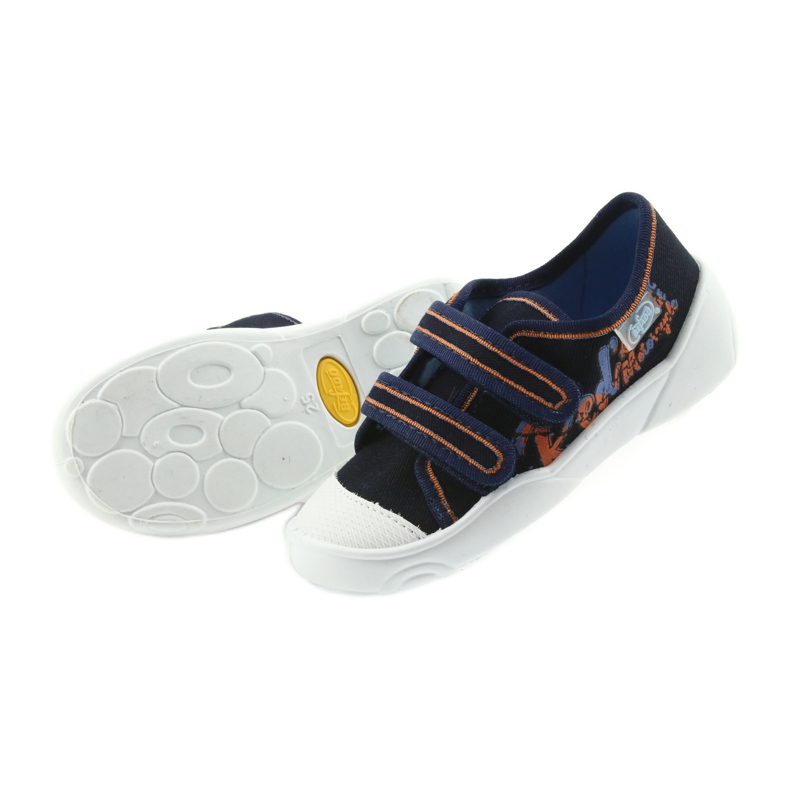 Befado scarpe per bambini sneakers pantofole 907P094 blu navy arancia bianca 5