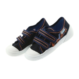 Befado scarpe per bambini sneakers pantofole 907P094 blu navy arancia bianca 4