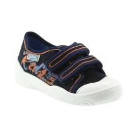 Befado scarpe per bambini sneakers pantofole 907P094 blu navy arancia bianco 2