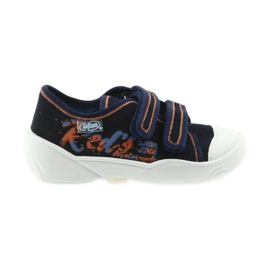 Befado scarpe per bambini sneakers pantofole 907P094 blu navy arancia bianco 1