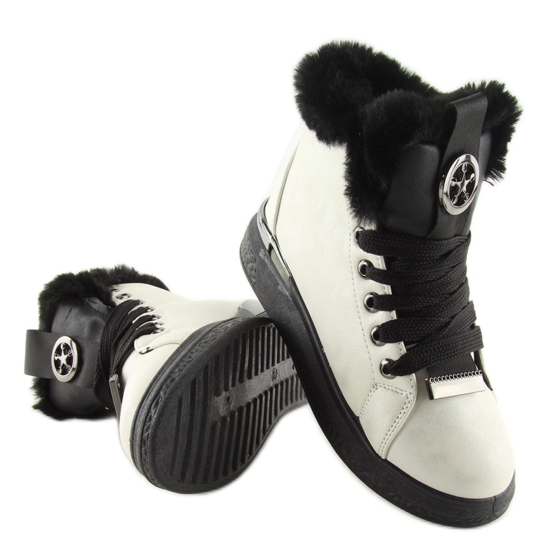 Sneakers nere isolate F506 bianche bianca 2