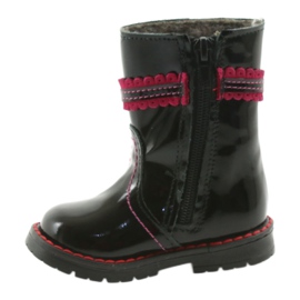 Stivali in pelle dipinti 87/00 rosa nero con un fiocco zarro 2
