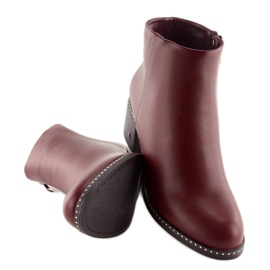 Stivali su un tacco stabile bordeaux BH120-KB Wine rosso 2