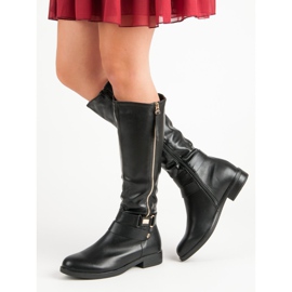 Super Me Stivali neri con cerniera nero 1