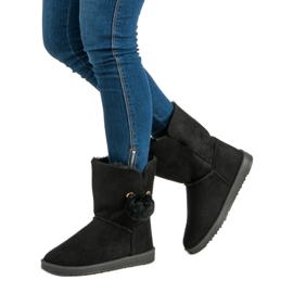 Mukluki con pelle di pecora nero 1