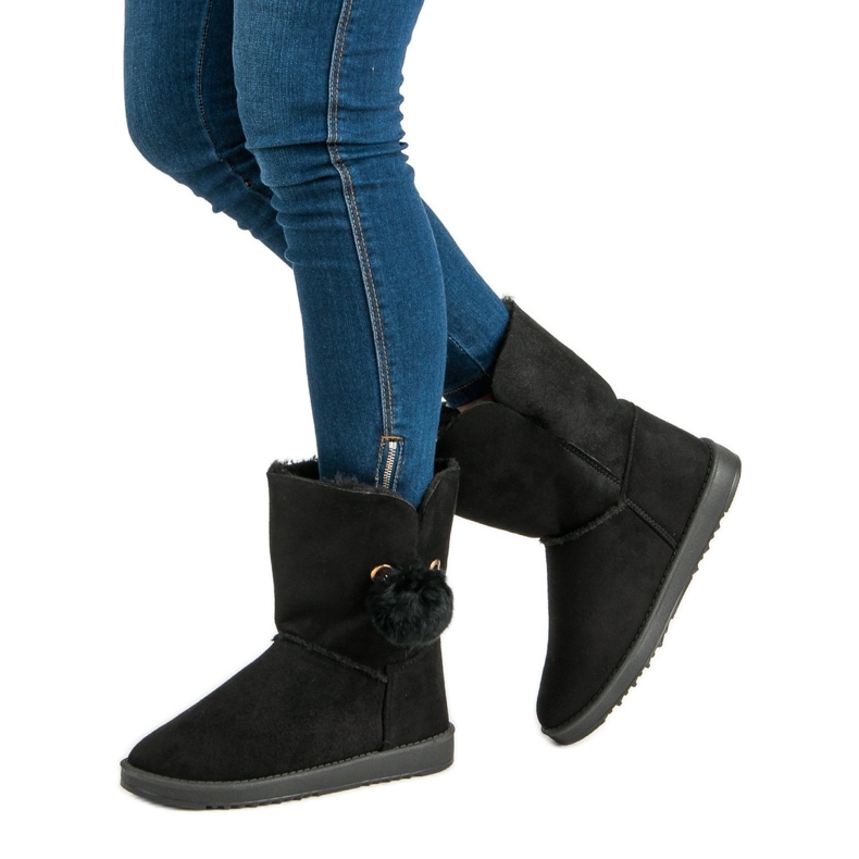 Mukluki con pelle di pecora nero 1