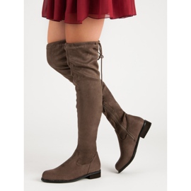 Super Me Stivali sopra il ginocchio alla moda marrone 1