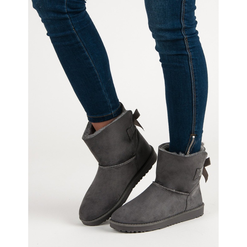 Queentina Mukluki grigio con fiocco 1